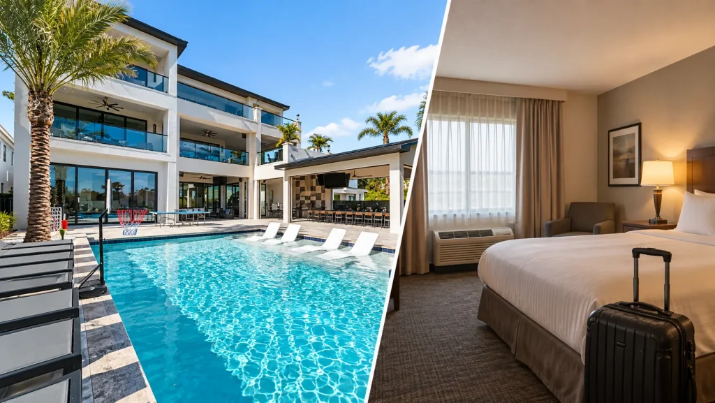 luxury orlando vacation rental in florida vs hotel room